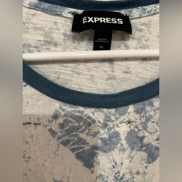 Express Blue Tie-Dye Short Sleeve Tee For Men - Picture 3 of 6